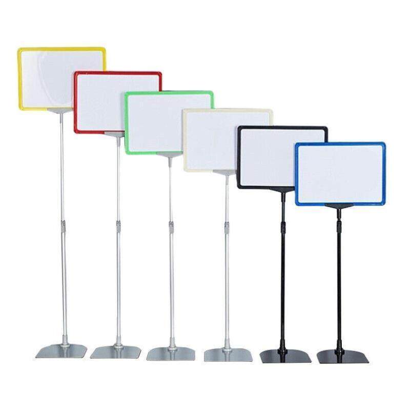 洛港黑色杆+A5黄色边框立式标示牌A4海报框仓库落地支架标识牌超