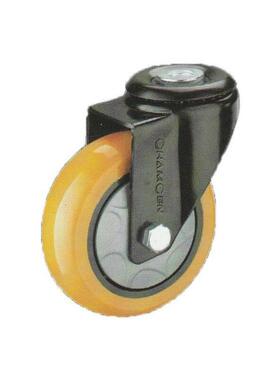 常成chamcen3寸孔顶活动橙黄色聚氨酯轮B4-2475-31E承重110孔