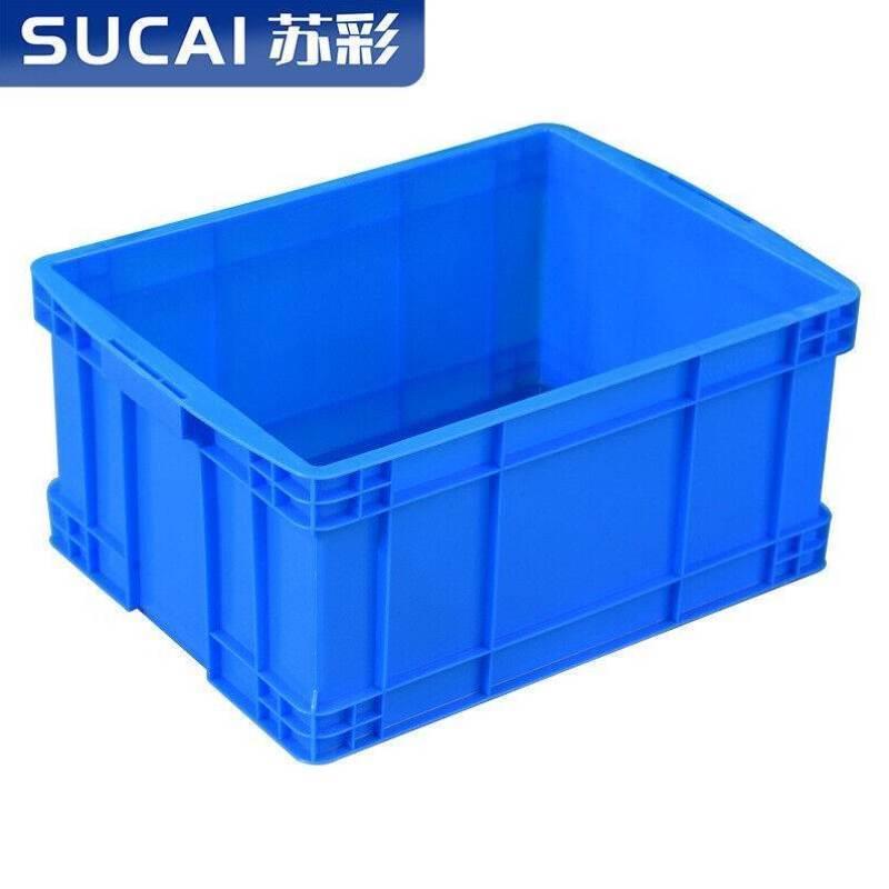 苏彩塑料周转箱长方形加厚胶框大号工业整理箱中转物流筐可加盖子