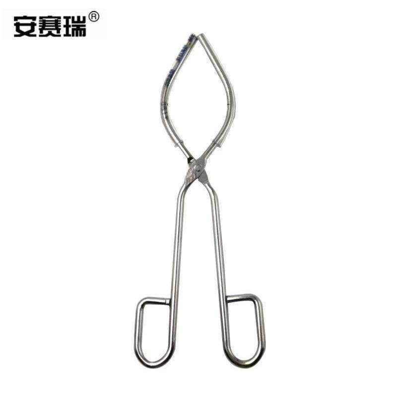 安赛瑞烧杯夹实验室烧杯钳镀铬带橡胶套管夹子铁架台配件32cm6008