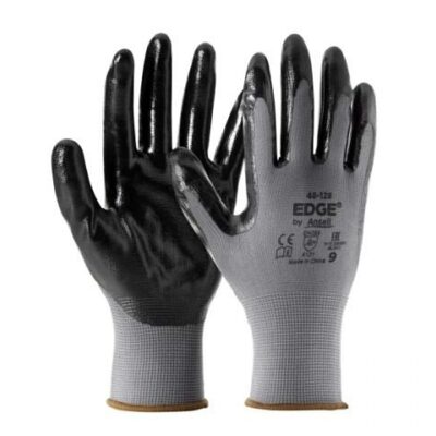 ANSELL/安思尔 EDGE 尼龙丁腈涂层工作手套 48128 黑色涂层 1打