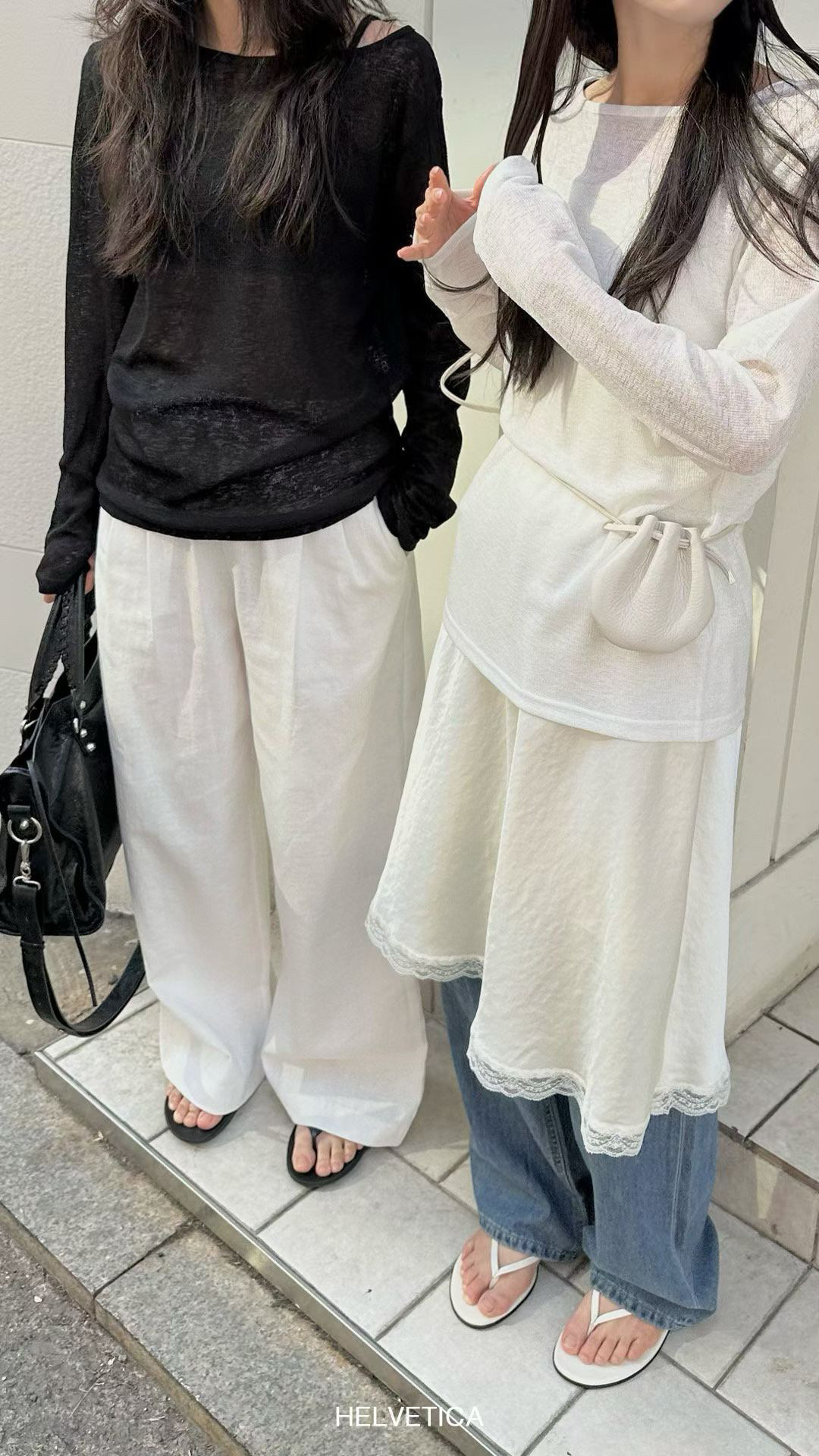现货helvetica韩国东大门2026春棉麻松紧腰宽松显瘦直筒裤休闲裤