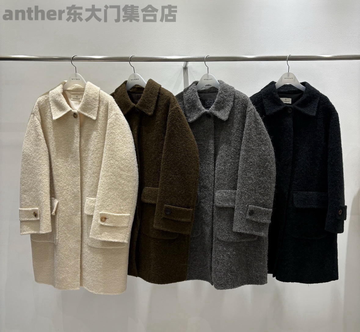 wood sage韩国东大门2025冬宽松休闲中长款羊驼苏丽羊毛大衣外套