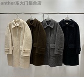 wood sage韩国东大门2025冬宽松休闲中长款 羊驼苏丽羊毛大衣外套