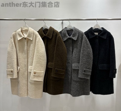 wood sage韩国东大门2025冬宽松休闲中长款羊驼苏丽羊毛大衣外套