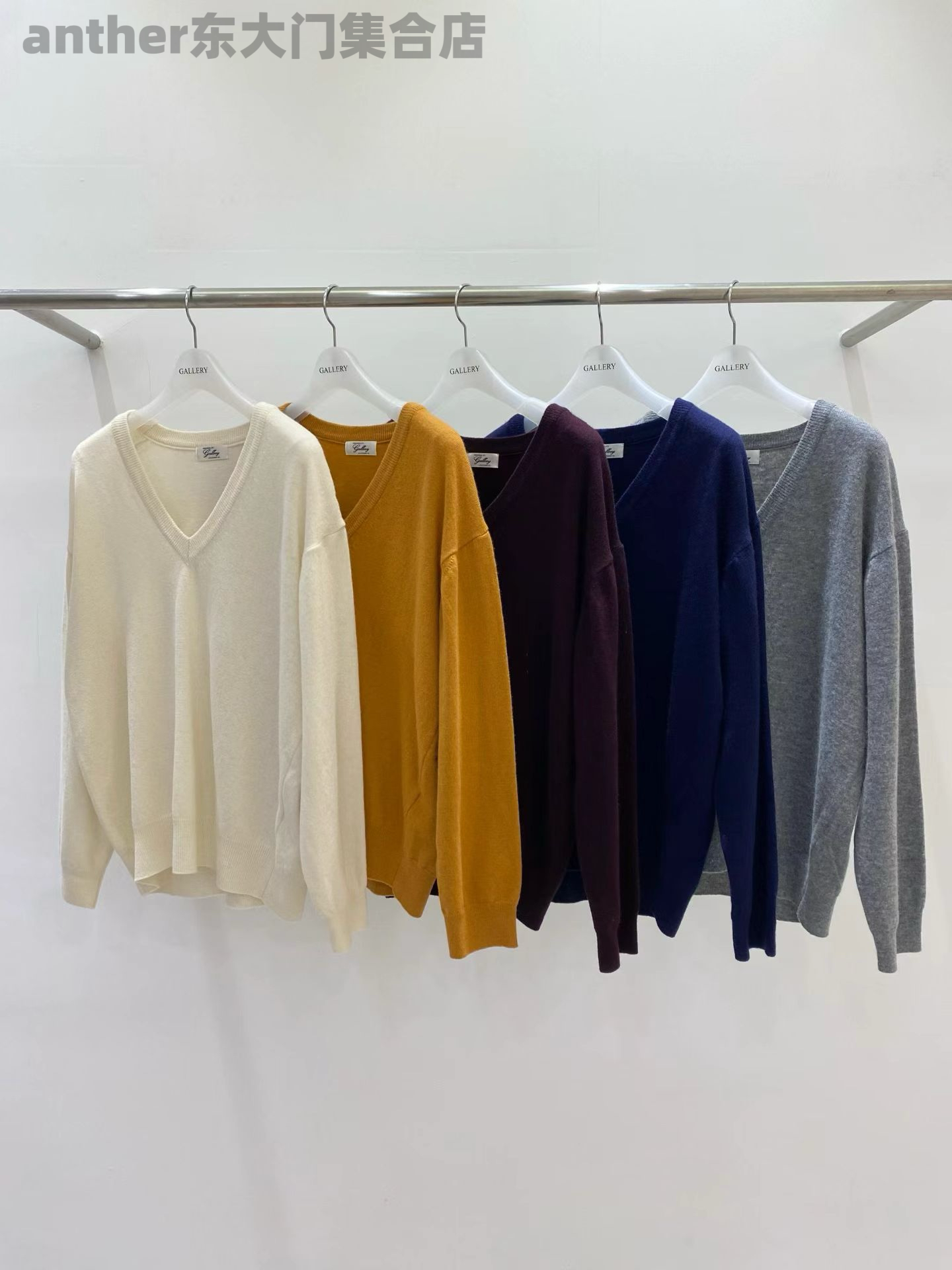 gallery韩国东大门2025秋季新款时尚百搭领宽松针织羊毛毛衣