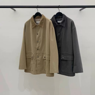 现object 2024秋季款高级宽松翻领中长款风衣外套