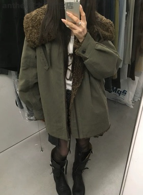 nuese韩国东大门2025秋季新款时尚百搭宽松休闲毛毛大翻领外套