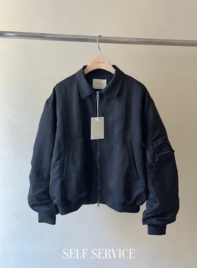现韩国东大门2025春夏 self service百搭翻领拉链夹克外套棒球服