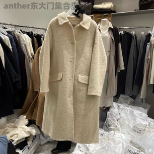 woodsage韩国东大门2025秋季新款时尚百搭宽松休闲羊毛大衣外套