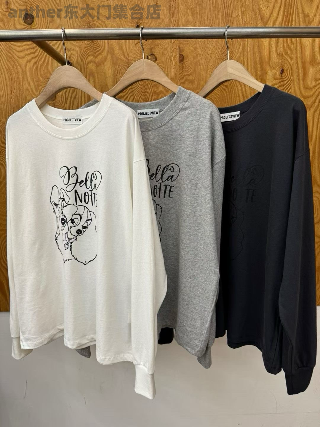 project2025秋季新款时尚百搭印花宽松休闲长袖T恤