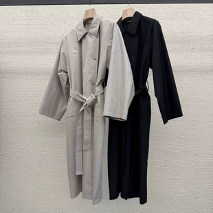 现韩国东大门2025春款at the bagel百搭简约系腰带长款风衣外套