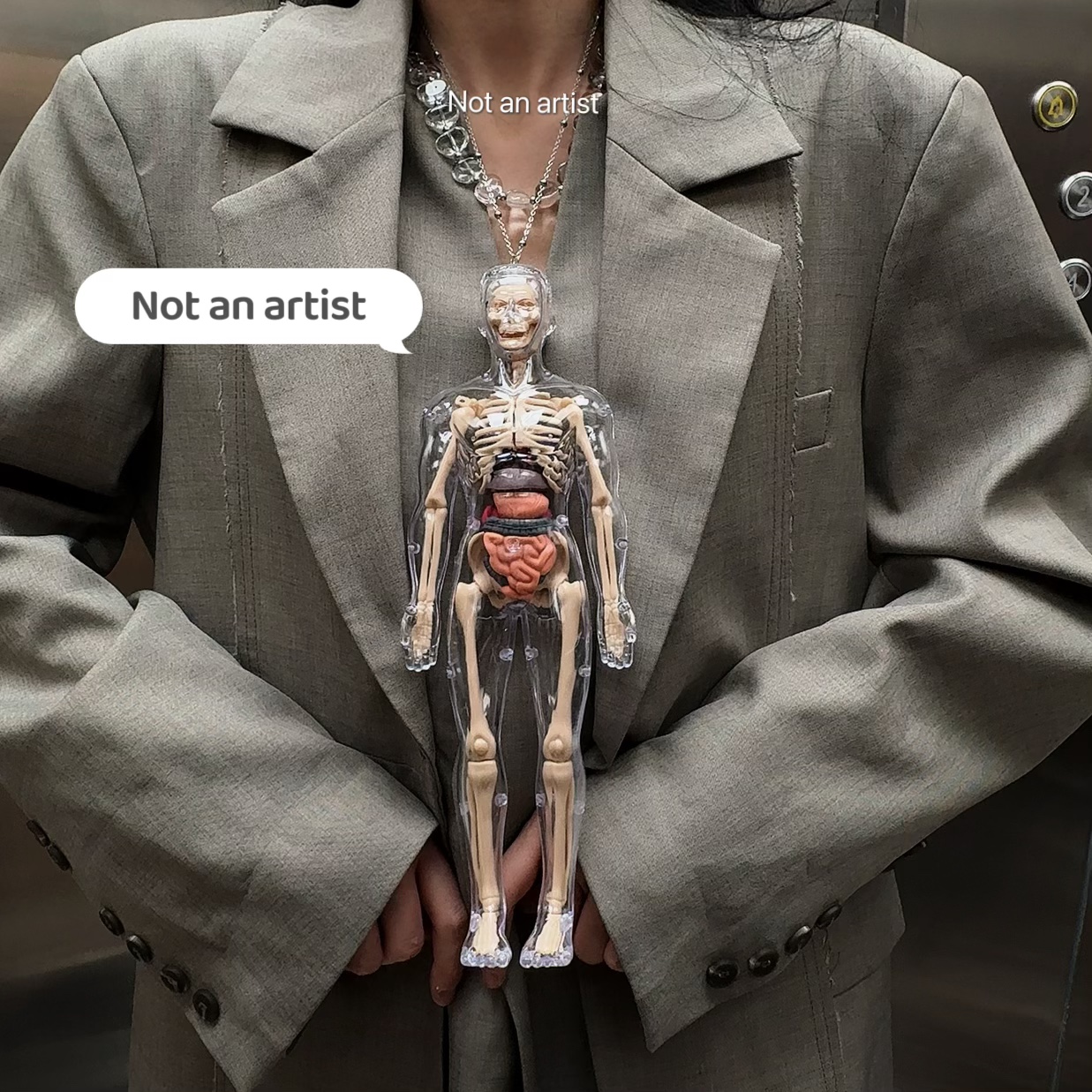 万圣节骷髅头未来感Y2K赛博器官暴走系列人体器官趣味夸张项链