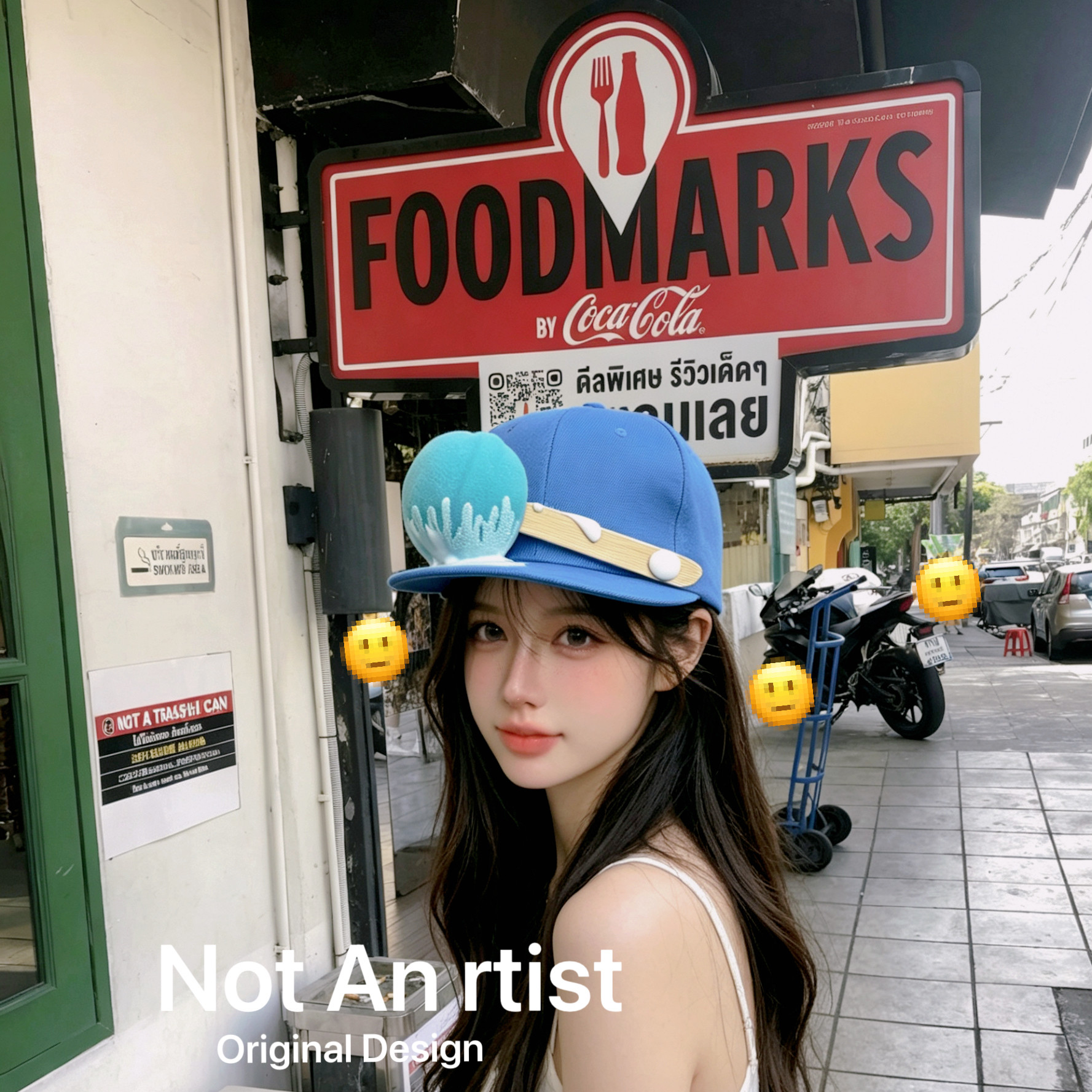 韩国ins风独立设计师小众恶搞简约浮夸立体棒棒糖棒球帽平沿帽