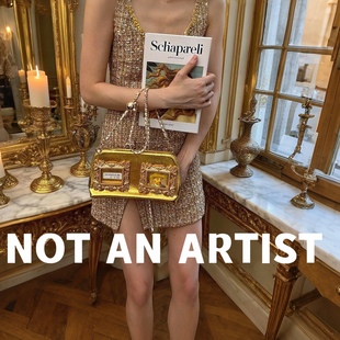 手工画框鎏金包上 艺术博物馆珍藏系列梵高自画像趣味宴会单肩包