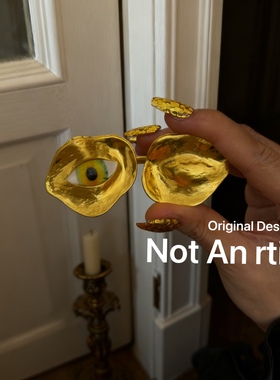 欧美复古个性小众夸张恶魔之眼不对称双头戒指轻奢时尚开口指环潮