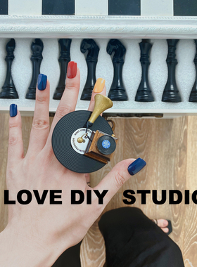 年代老上海情怀留声机摩登戒指