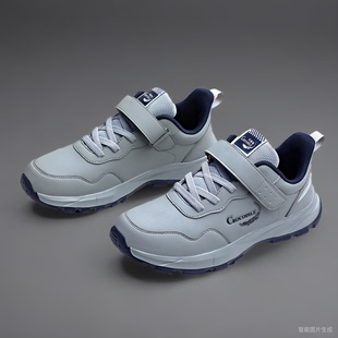 鳄鱼恤秋冬运动休闲男鞋户外轻便缓震爸爸鞋中老年人男士健步鞋