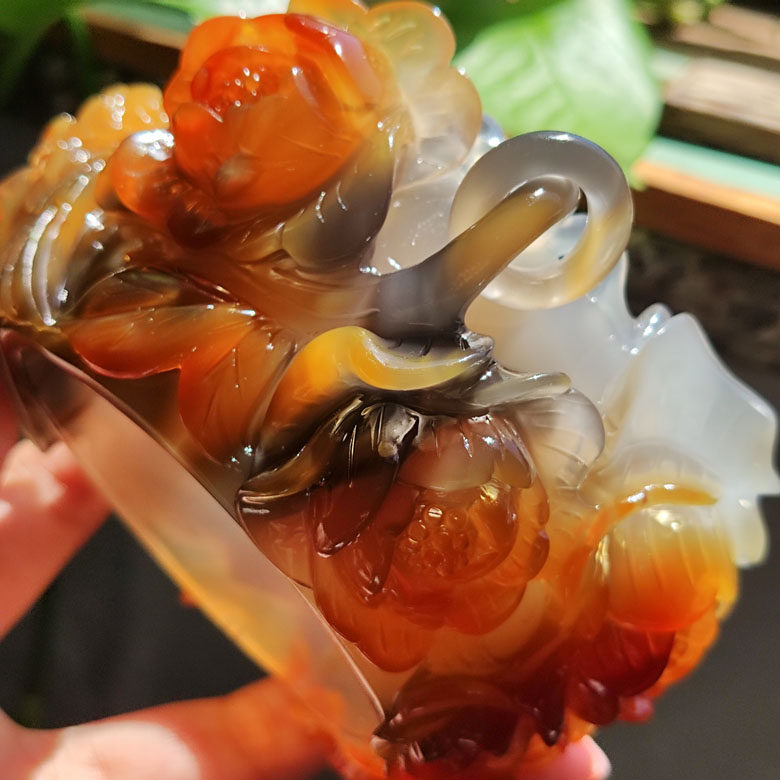 玛瑙印象 天然巴西老花料雕刻玛瑙手镯子 浓郁多彩古典大气收藏62