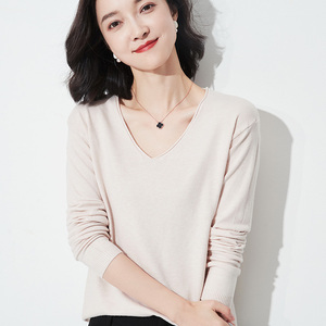 【多色可选】2023年秋冬新款女士V领套头羊毛衫宽松加厚针织衫