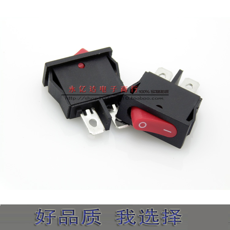 KCD1-110红色超薄船型开关、2脚小型仪表仪器电源开关9.5x21mm