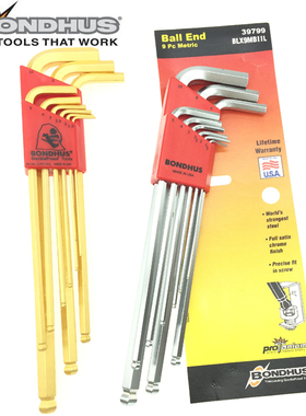 美国波顿镀金色加长球头内六角扳手38046 99特长圆头扳手39746 99