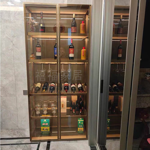简约现代纯玻璃柜隔断柜酒柜