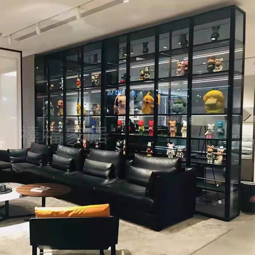 定做全铝合金玻璃酒柜衣柜靠墙餐厅隔断展示柜红酒柜乐高手办柜