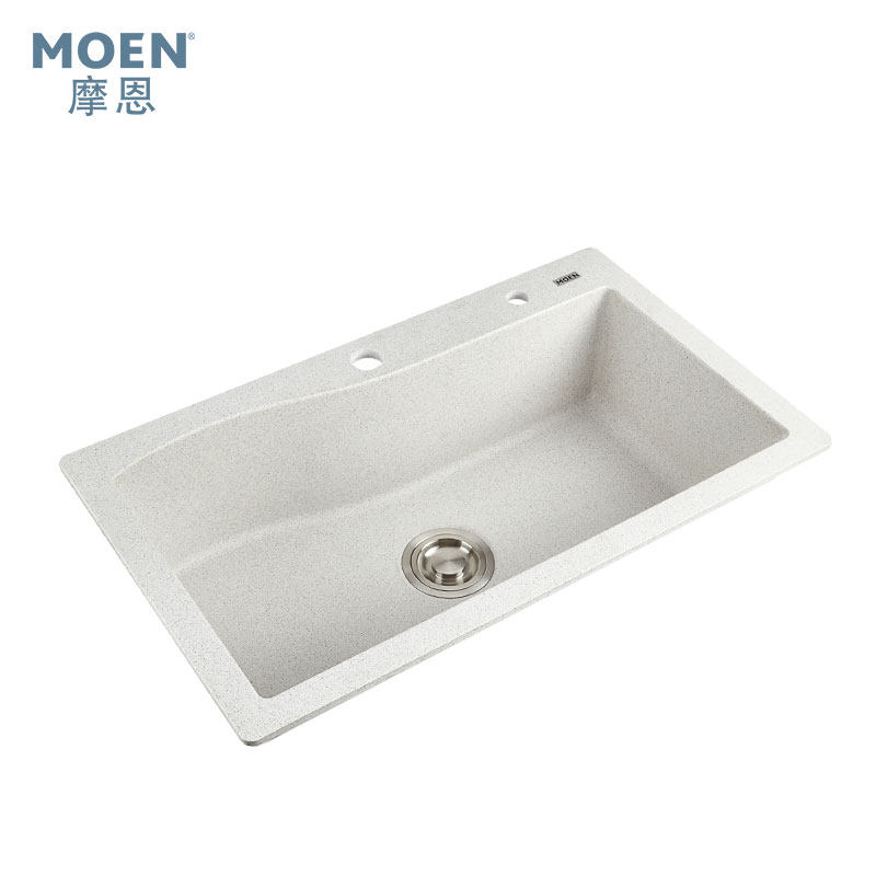 MOEN摩恩水槽石槽石英石材质大单槽洗菜盆洗碗槽加厚台盆27905