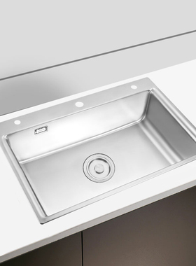 MOEN摩恩水槽304不锈钢大单槽洗菜盆家用厨房洗碗槽加厚台盆27808