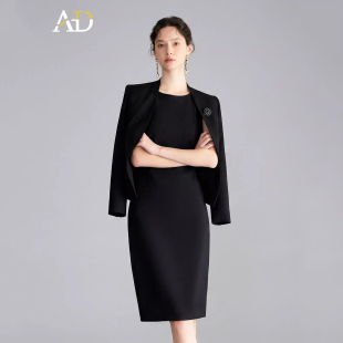 AD正式场合西装套装女春2026新款高级感爆款连衣裙职场穿搭一整套