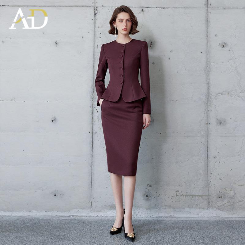 AD安可拉红西装套装气质通勤工装