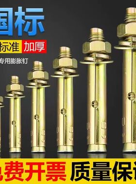 国标彩锌小头膨胀螺栓强力拉爆螺栓带孔膨胀螺丝金属膨胀螺丝