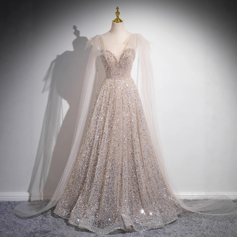 晚礼服裙轻奢小众高端2025新款高级感主持人端庄大气超仙声乐艺考