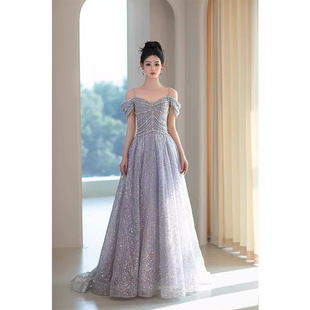 法式轻奢宴会晚礼服2025新款吊带重工蓬蓬长裙生日派对聚会小礼服