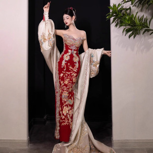 出阁服敬酒礼服国风嫁衣 奢华拖尾款 秀禾服新娘新款 结婚2026年中式