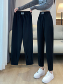 印标哈伦裤 ins潮百搭宽松休闲萝卜裤 女春夏胖mm超大码 显瘦九分裤