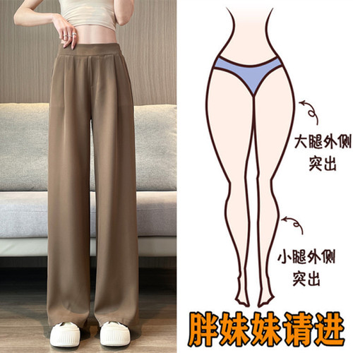 韩版高腰显瘦百搭高腰阔腿裤女夏