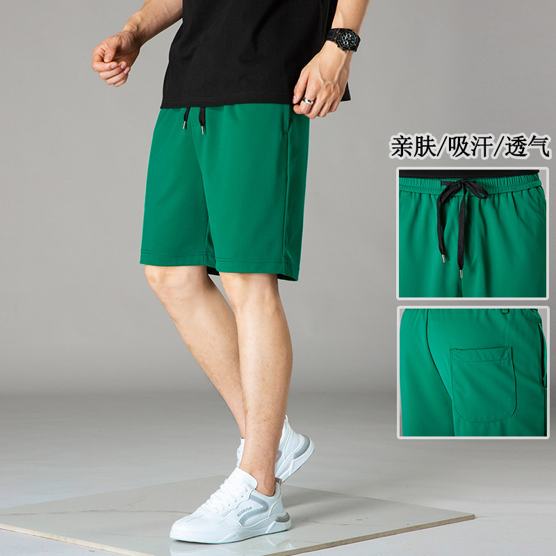 休闲短裤男百搭夏季新款时尚潮流口袋拉链宽松弹力中筒薄款五分裤
