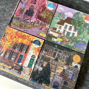 春夏秋冬四季拼图冬灯成人版500片高级感高颜值治愈系玄关装饰画