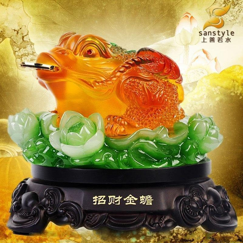 金蟾招财摆件家居装饰品摆设工艺品开业礼品 三足金蟾蜍金蝉QY532