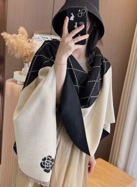 Softopia仿羊绒2026新款围巾女冬季披肩两用保暖围脖送人礼盒装