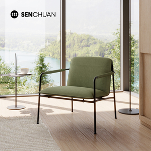 森川休闲椅轻奢现代意式 沙发椅 客厅阳台铁艺沙发单人椅子设计师款