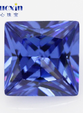 正方形水晶蓝宝石镶嵌首饰品戒面