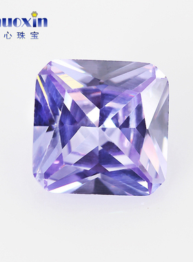 正方形倒角车花深变蓝色锆石裸石 小八角变兰锆戒面首饰主石可diy