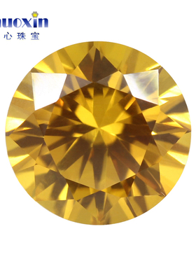 圆形黄刚玉蓝宝石裸石