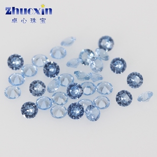4.75mm 淡蓝色尖底首饰配石蜡镶0.8 圆形108 合成尖晶蓝宝石裸石