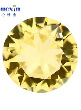 圆形金黄玻璃尖底裸石