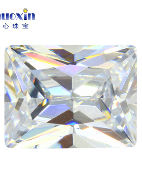 长方形白色锆石戒面戒指diy