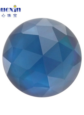圆形平底玫瑰面纳米裸石戒面饰品